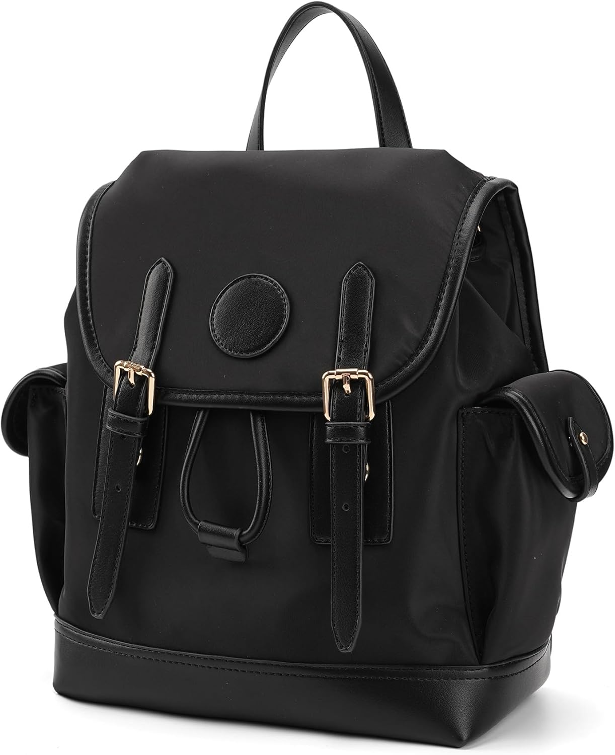 Mini Backpack for Women, Denim Vegan Leather Backpack Purse with Drawstring Closure, Casual Daypack