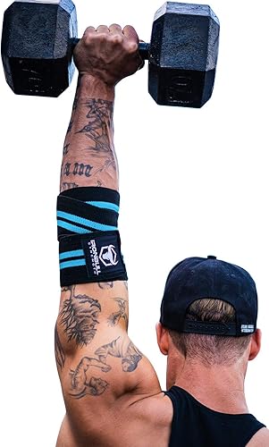 Miniatura 3 de Coderas (1 par)  Soporte de codo elástico de 40 pulgadas y compresión  para levantamiento de pesas, levantamiento de potencia, fitness,