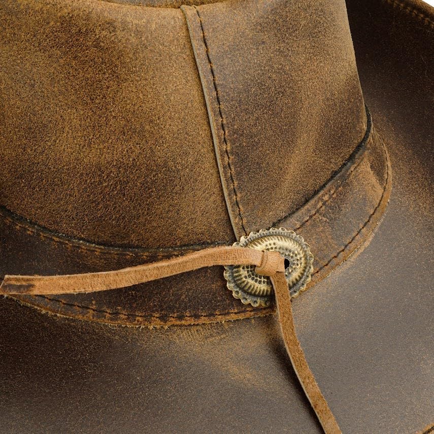 HADZAM Leather Cowboy hat Shapeable into Outback hat, Australian Hats for Men & Women - Image 6