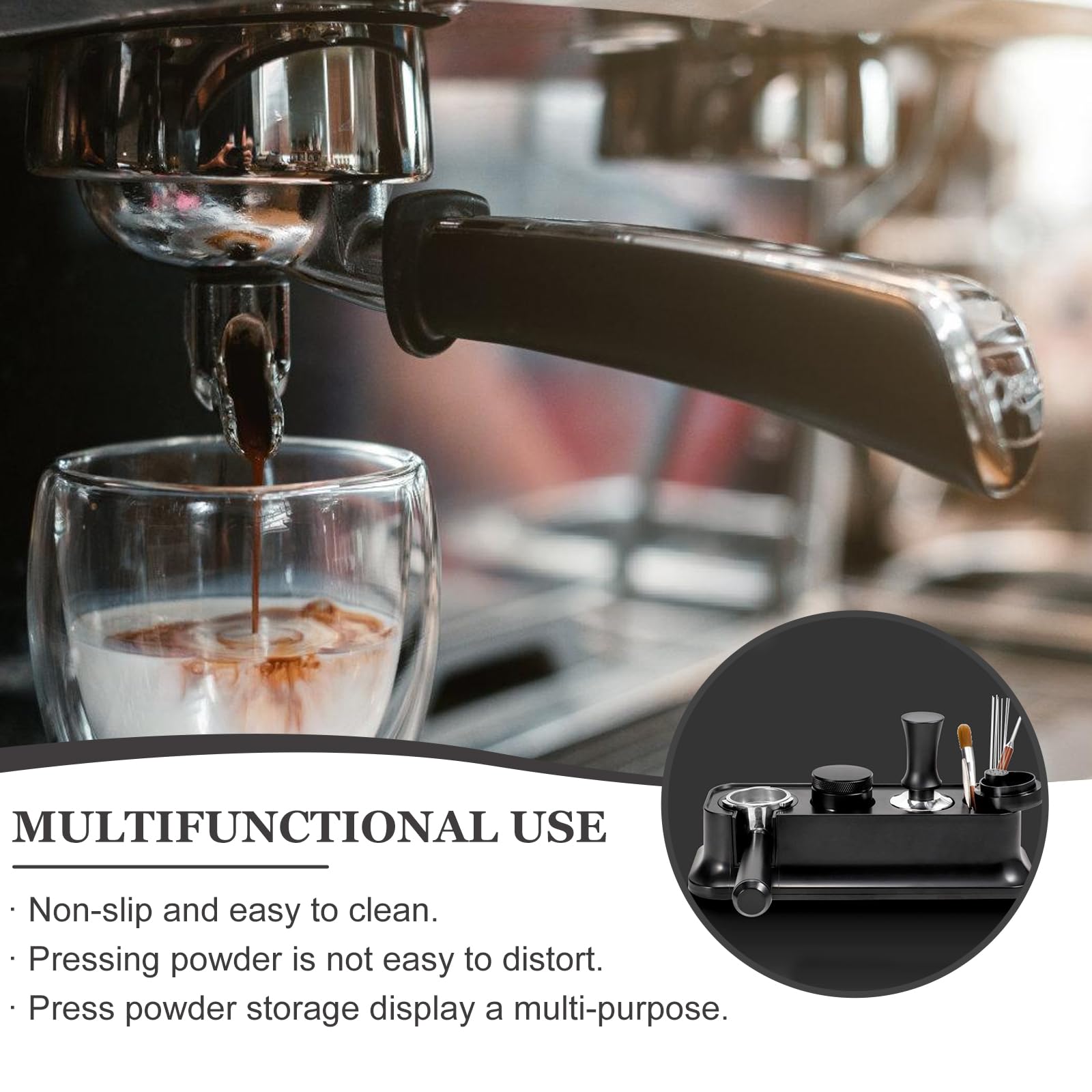 Navaris tamping station van acaciahout - Houder voor portafilter en tamper - 51 mm - Gelijkmatig verdelen van gemalen koffie en espresso Navaris tamping station van acaciahout - Houder voor portafilter en tamper - 51 mm - Gelijkmatig verdelen van gemalen koffie en espresso