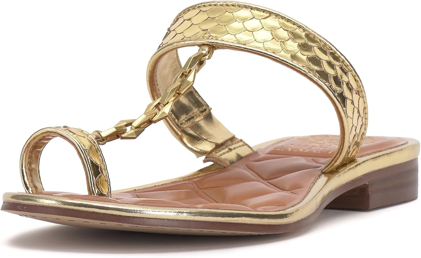 (取寄) ヴィンスカムート レディース レキシー チェーン-リンク フラッツ サンダル Vince Camuto women Lexie Chain-Link Flat Sandal Coconut Cream Amazon.com | Vince Camuto Women's Lexiea Chain-Link Flat Sandal