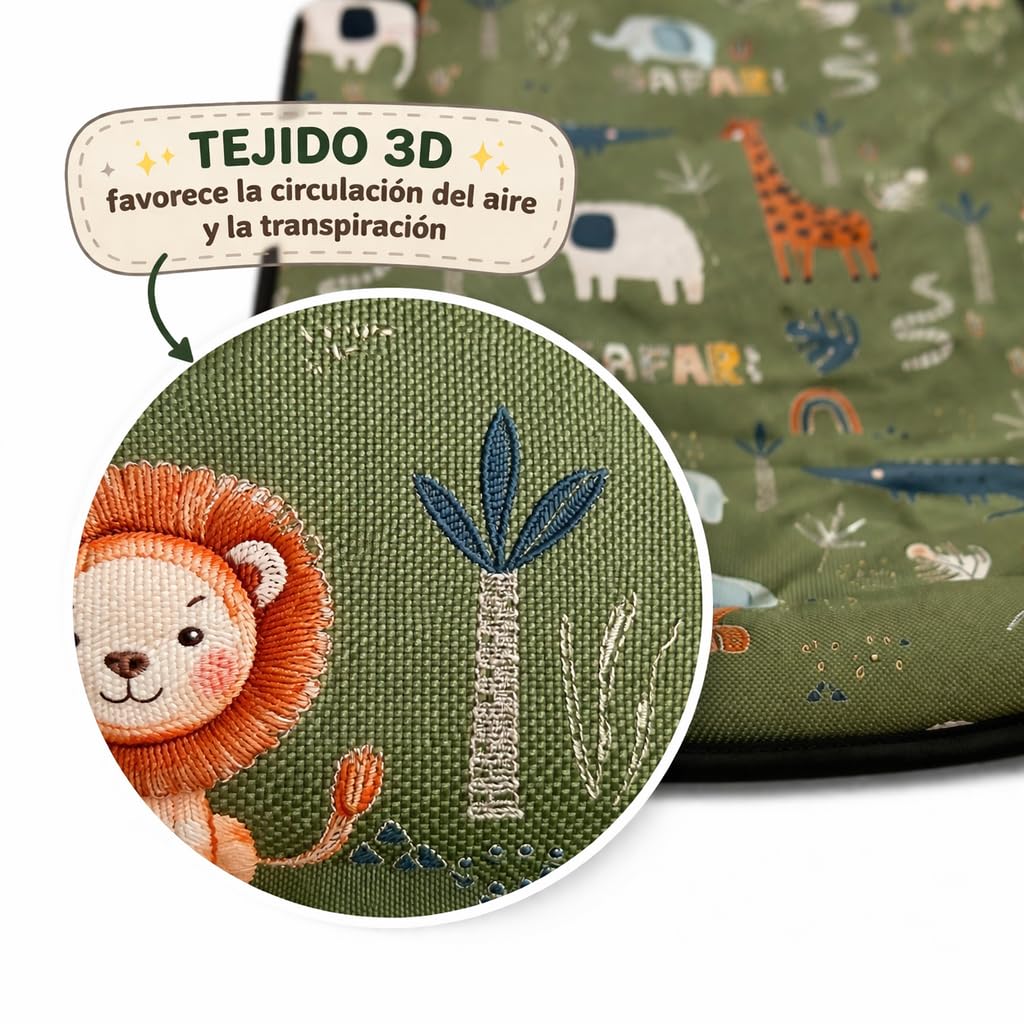 Colchoneta Silla de Paseo Universal Transpirable 3D para Bebé – Funda Carrito Verano Antisudor, Cojín Acolchado Silleta, Compatible con Cochecito, Ligera, Lavable – Danielstore