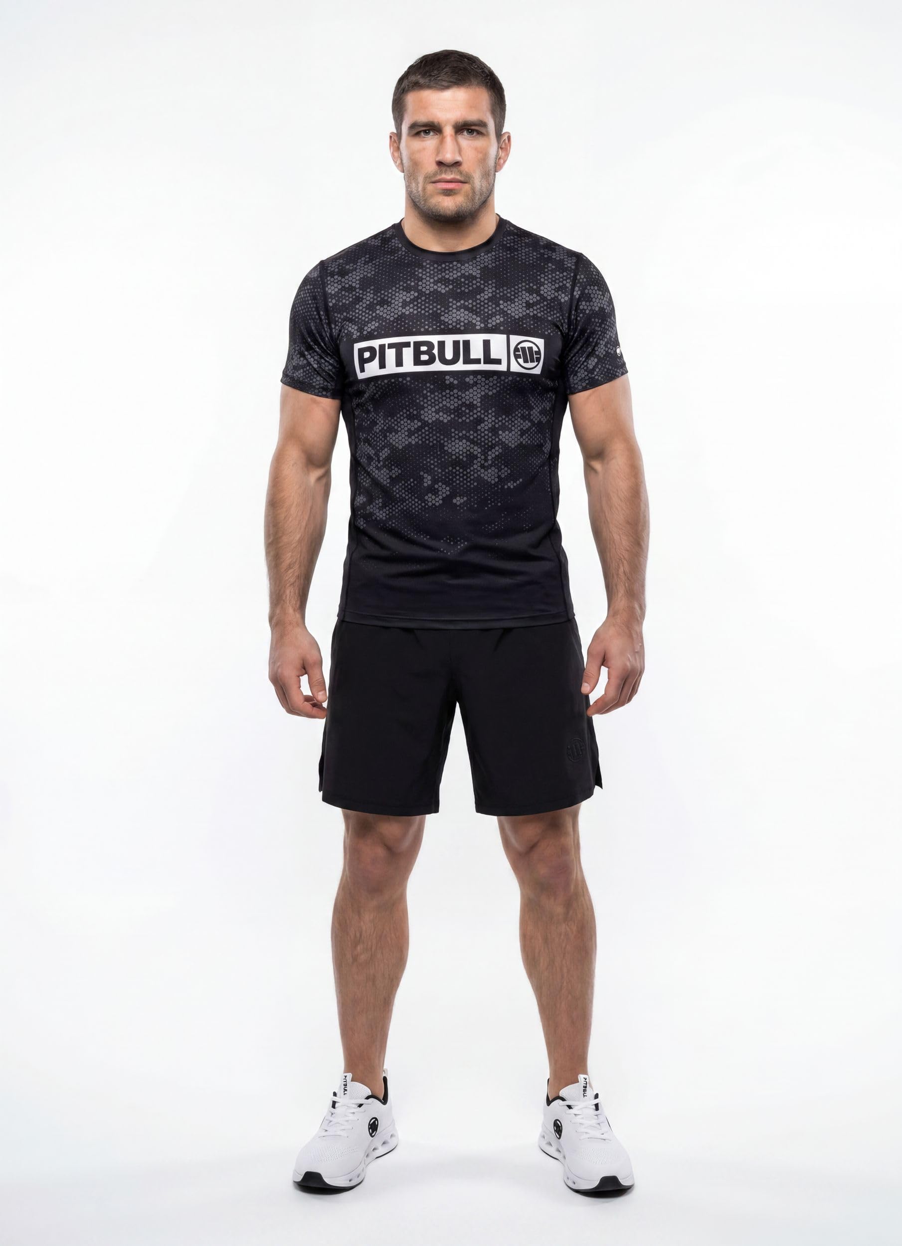 PITBULL- T-Shirt Herren MESH HEX CAMO Hilltop, Trainingsshirt Fitness