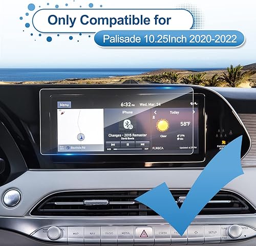 Miniatura 2 de Protector de pantalla Palisade 2020 2021 2022 para Hyundai Palisade (SEL/Limited/Caligrafía) Pantalla táctil de 10.25 pulgadas, vidrio templado 9H