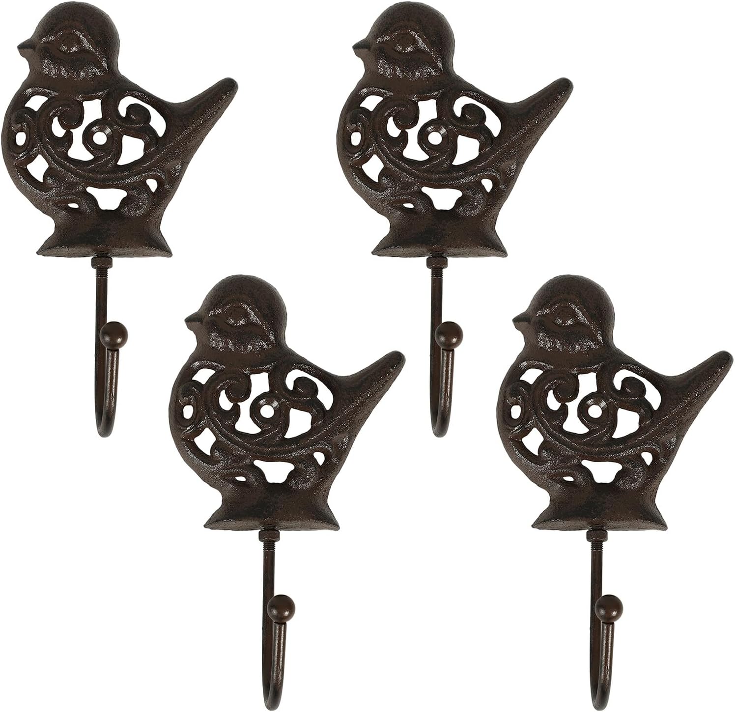 4pcs Cast Metal Animal Wall Hooks Decorative Coat and Key Holder Multifunctional Hangers for Bedroom Entryway Bag Storage