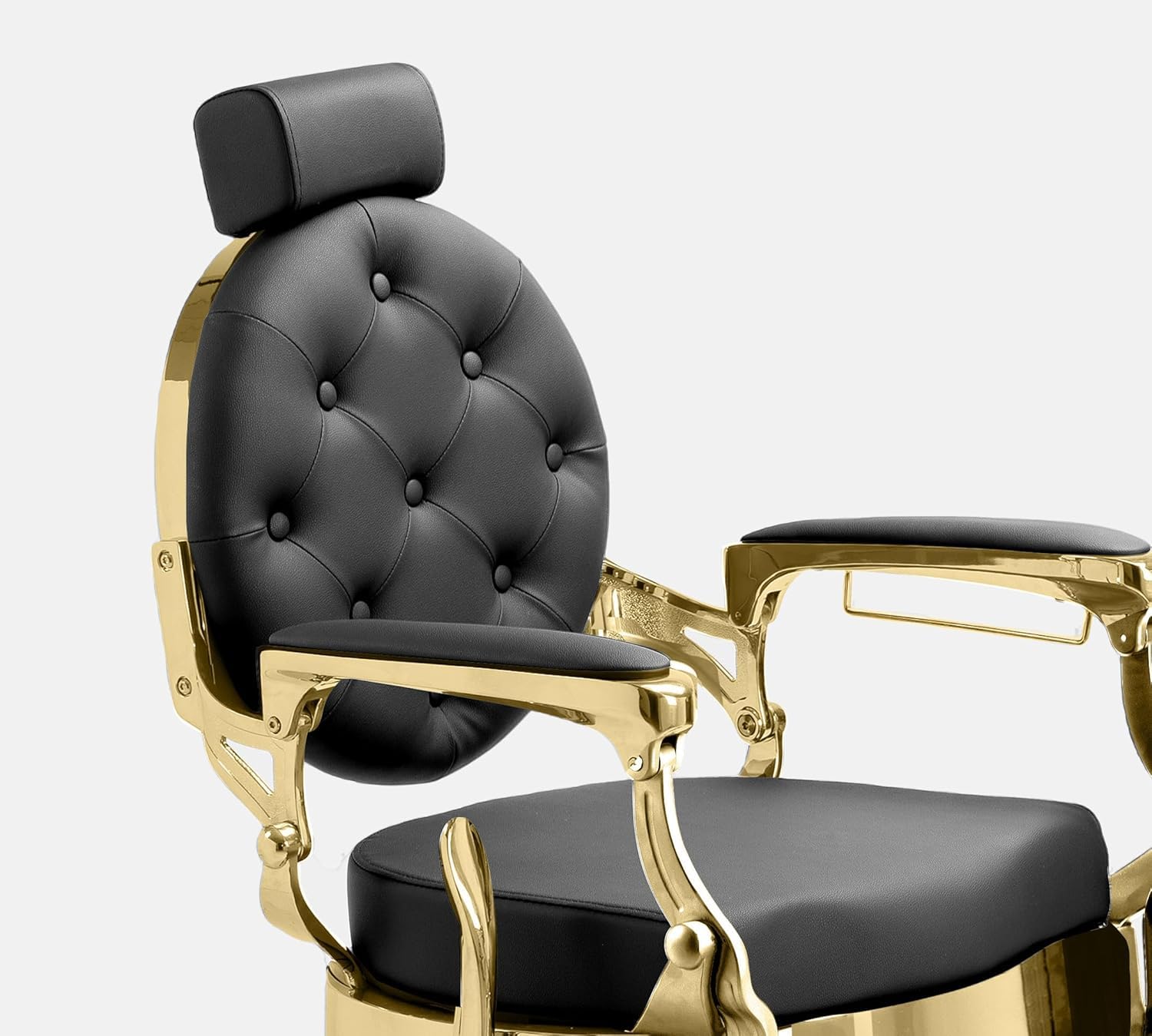 LBH Sillón Clásico de Barbero hidráulico Estilo Retro Vintage con reposapies Integrado Modelo Mae (Gold) 2025