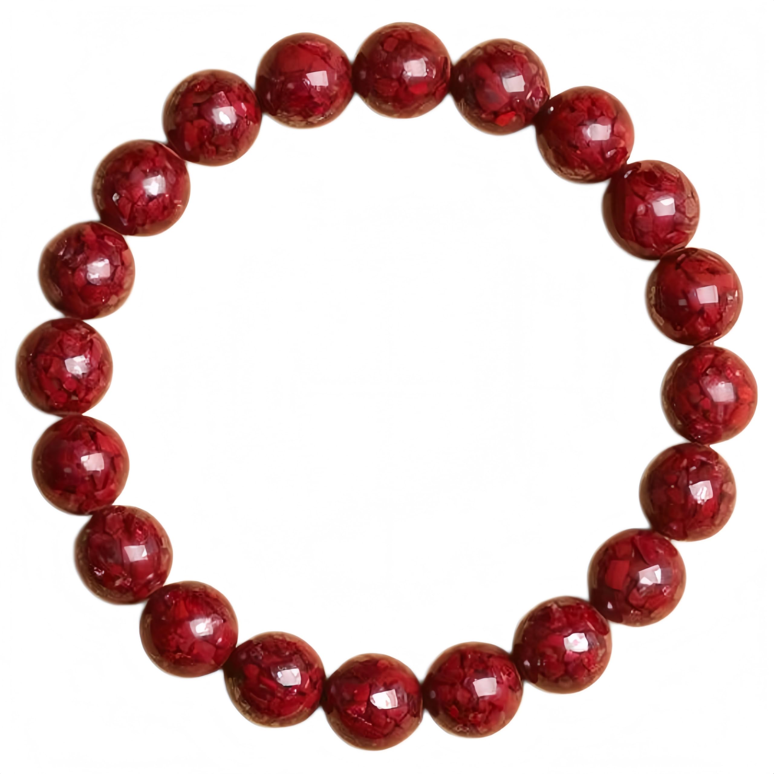 Bracciale Elastico Bracciale In Cinabro Con Granuli