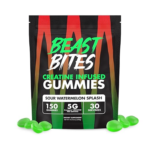 BEAST BITES - Creatine Infused Gummies - 5g Creapure Creatine Monohydrate Per Serving - NSF Certified for Sport - 30 Servings