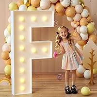 Vista 67 de imprsv Letras iluminadas de marquesina, letras de mosaico de 4 pies con luz para decoración de fiesta de graduación de baby shower, grande B