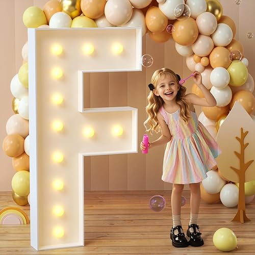 Vista 69 de imprsv Letras de marquesina iluminadas, letras de mosaico de 1.2 m con luz para decoración de baby shower, graduación, gran J para decoraciones