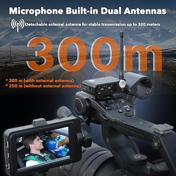 Saramonic IPhone/Kamera/Android için Ultra Kablosuz Mikrofon, 32-Bit Float Kayıt, Timecode Sync, Gürültü Engelleme, 130dB SPL, IPX5 Su Direnci, 984 'Aralık, Vlog, Akış