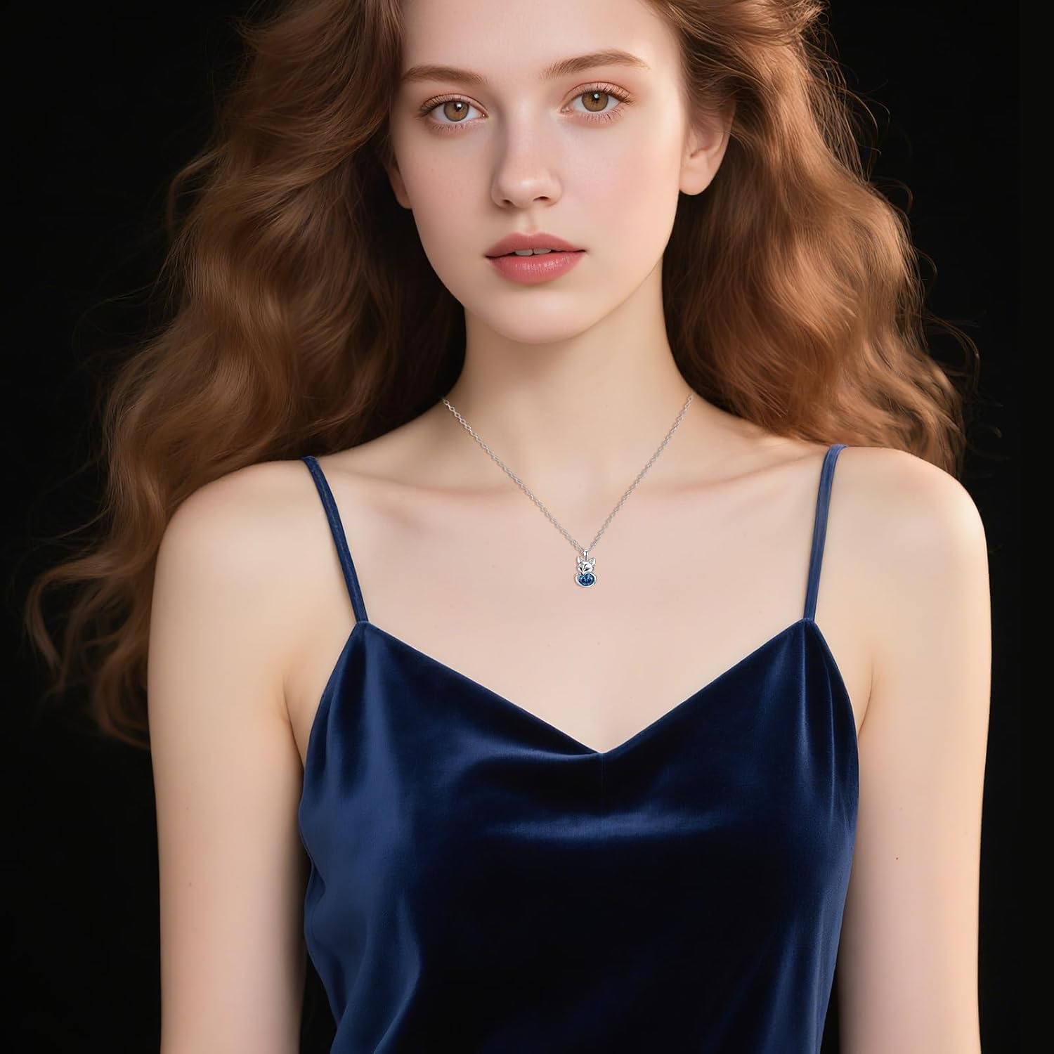 Fox Necklace Sterling Silver Cute Animal Pendant January Garnet Birthstone Jewelry Gifts for Women - Image 3