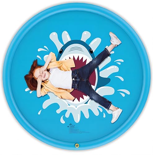 Miniatura 6 de Jasonwell - Colchoneta de juego para salpicaduras de agua de 68 pulgadas divertida para niños niños y niñas al aire libre fiestas