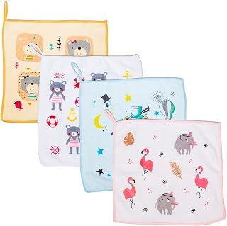 Mee Mee Baby Napkin for Newborn, Washcloth for Baby|Reusable, Absorbent,Soft Face Towels for Babies (PK-4) Price In India