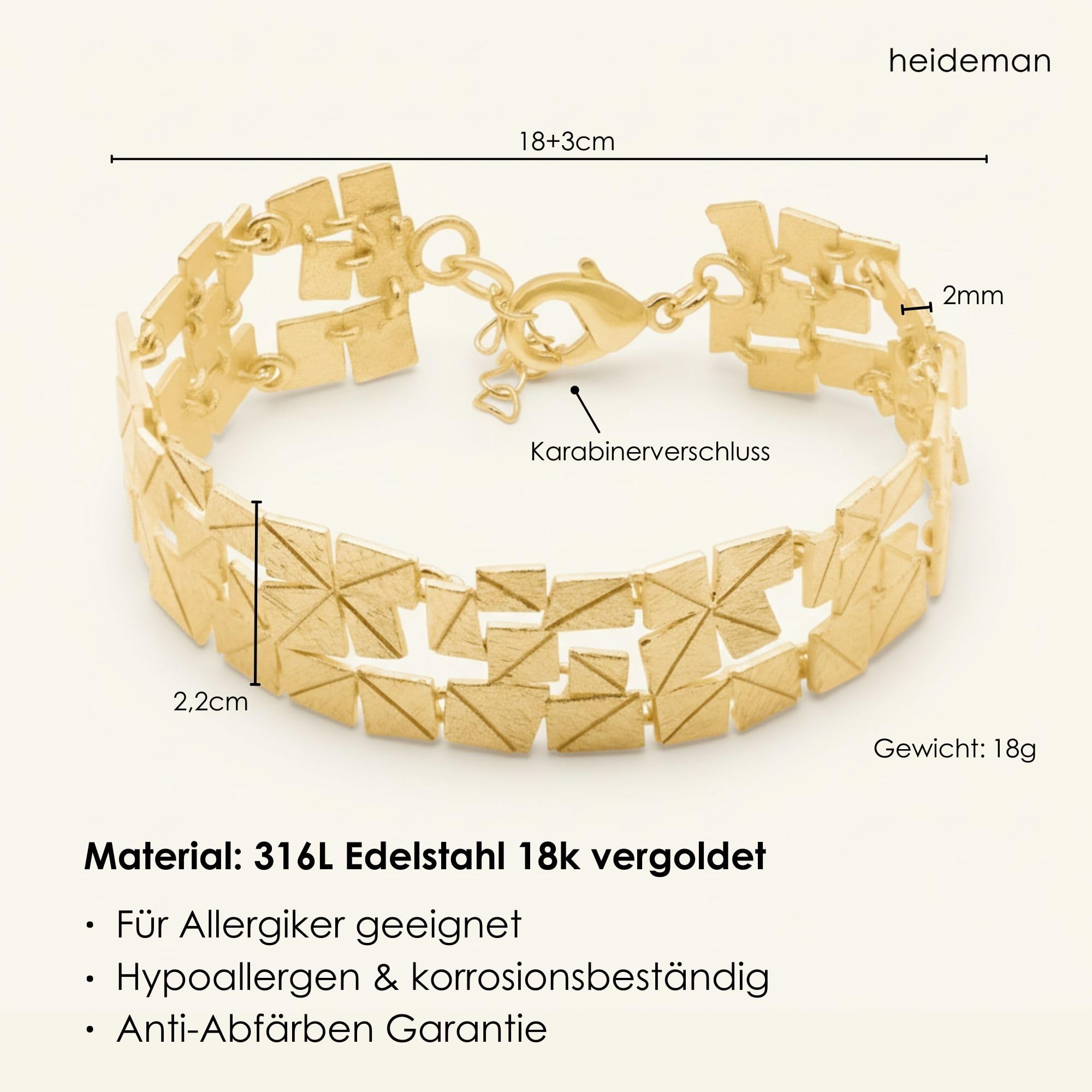 Heideman Armband Partis Damen Edelstahl matt verstellbar