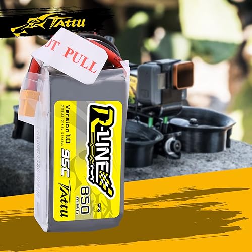 Miniatura 6 de TATTU R-Line 850mAh 14.8V 95C 4S LiPo Batería con XT60 Plug para Multirotor FPV de Tamaño 100 a 180
