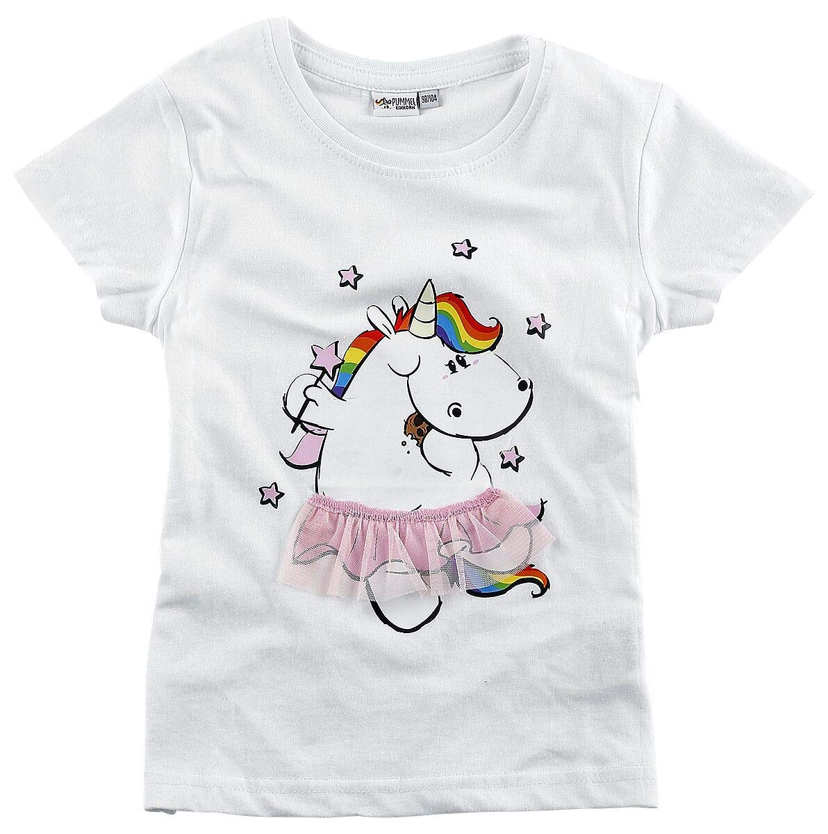 Pummeleinhorn - Shirt Bedruckt mit Tüll-Applikation, Gr. 110/116