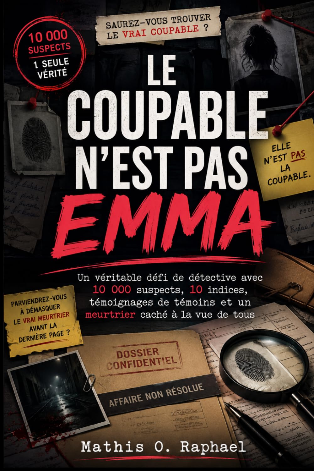 LE COUPABLE N'EST PAS EMMA: Un véritable défi de détective avec 10 000 suspects, 10 indices, témoignages de témoins et un meurtrier caché à la vue de tous (Livres de dossiers de tueurs...)