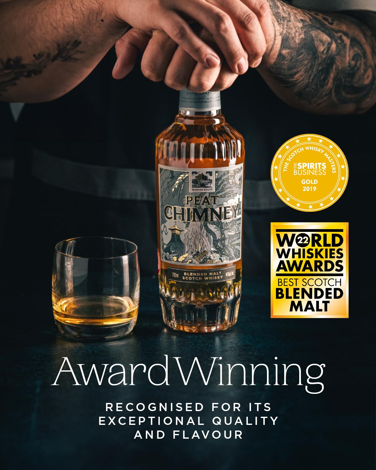 Peat Chimney Wemyss Malts Blended Scotch Whisky mit Geschenkverpackung (1 x 0.7 l)