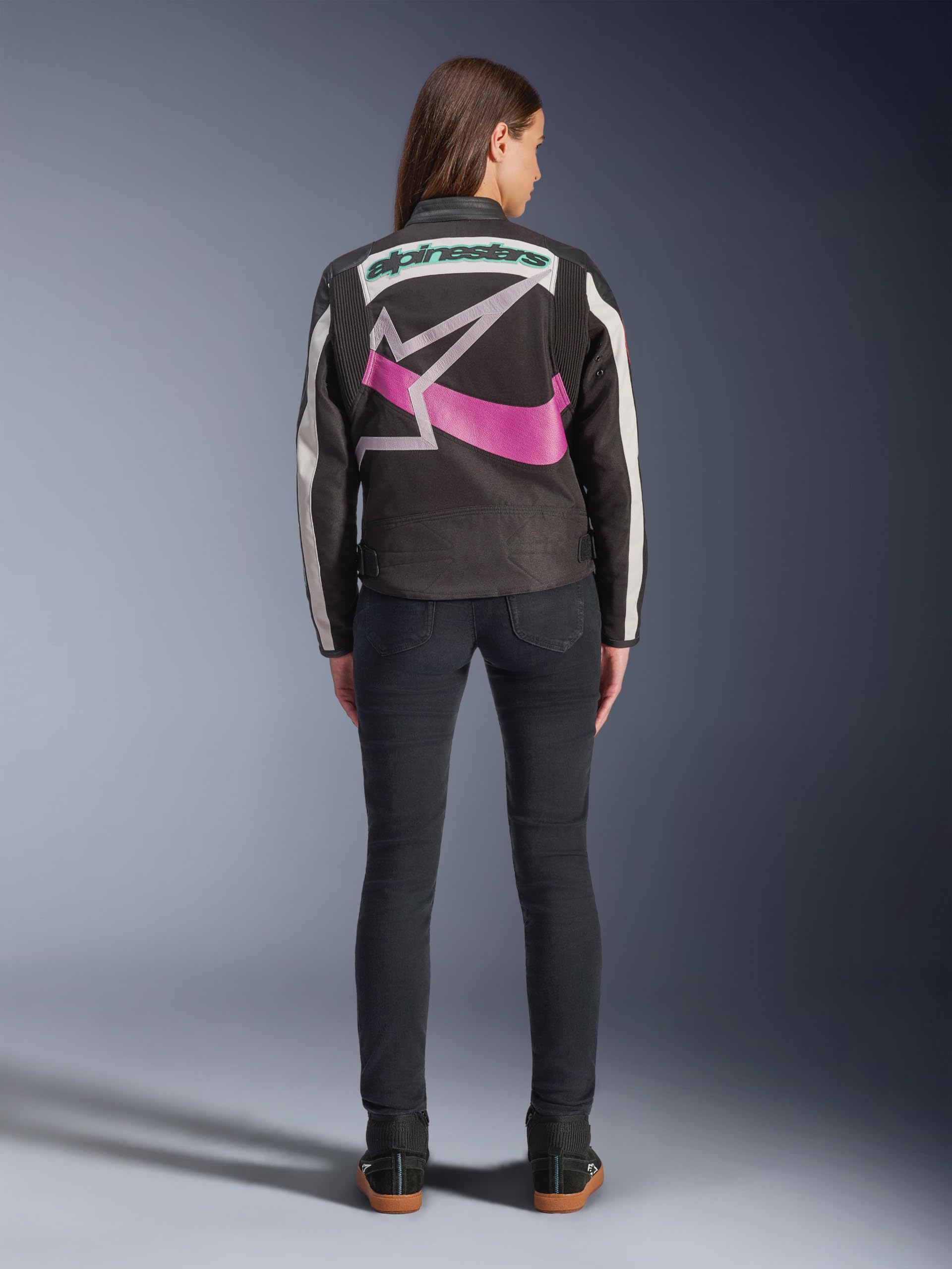 Alpinestars Idles wodoodporna damska kurtka tekstylna motocyklowa, czarny/biały/purpurowy, XS