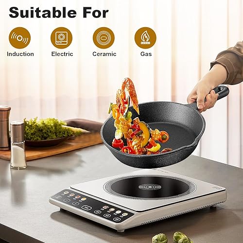 Miniatura 8 de Juego de 3 sartenes antiadherentes de cocina, 6. 3/7, 9/9. 8 pulgadas, ollas y sartenes de hierro fundido de 8 pulgadas, evita que se peguen, apto