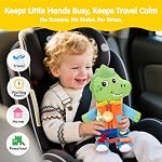 Hahaland Montessori 2-in-1 Poupée occupée pour les tout-petits 1-3, Dinosaure réversible & Licorne Apprendre à habiller la poupée avec 15+ Boucle, tirez. & Habiller des talents, Cadeaux pour les enfants 2 Années et hauts