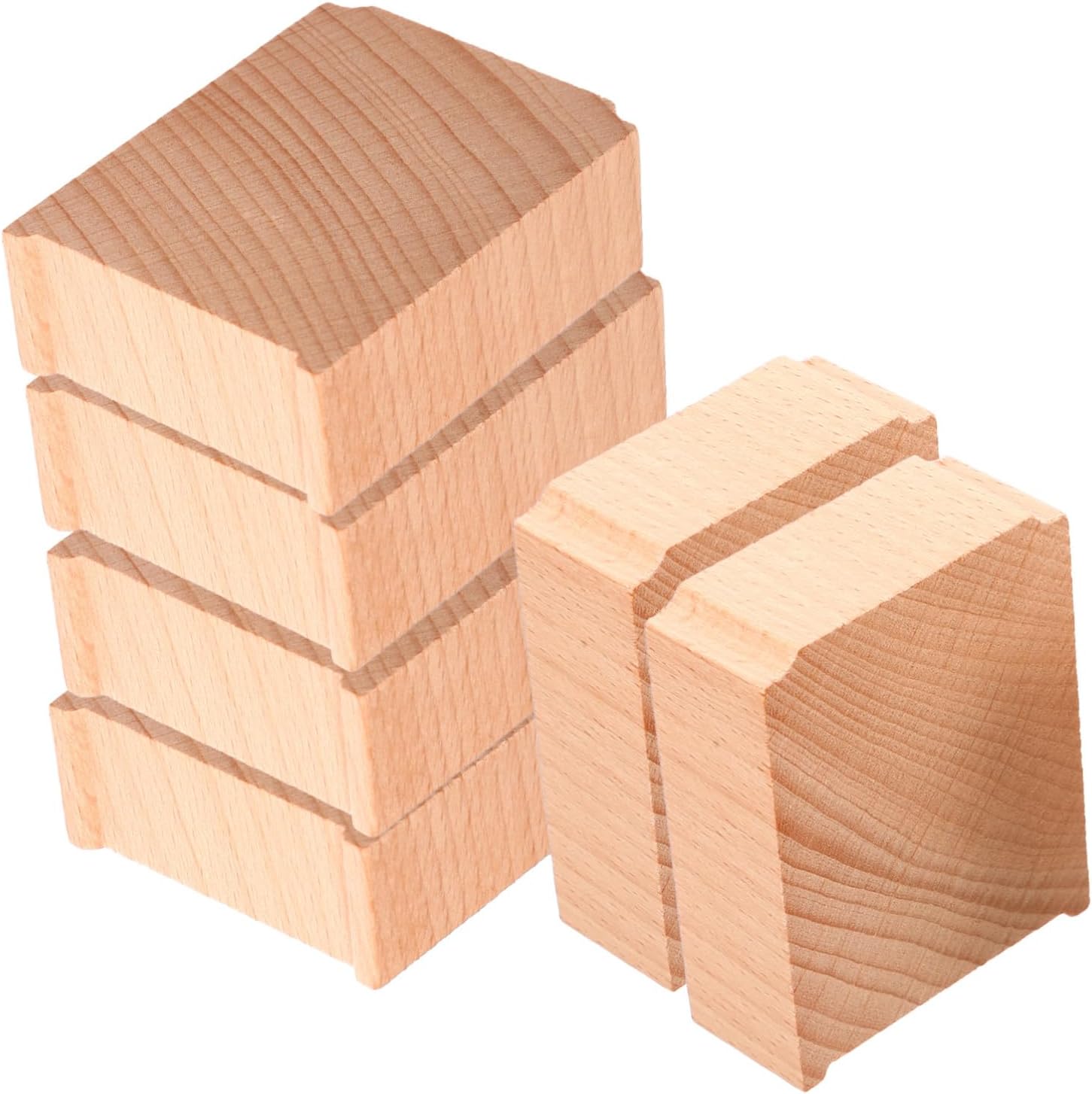 VANZACK 6-Piece Wooden Train Bridge Support Set for Boys and Girls Sturdy Wooden Track Risers and Accessories for Toy Train Sets for Expanding Railway Tracks and Bridges