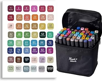 Amazon.co.jp: LIANGSHUAI マーカーペン カラーペン 48色