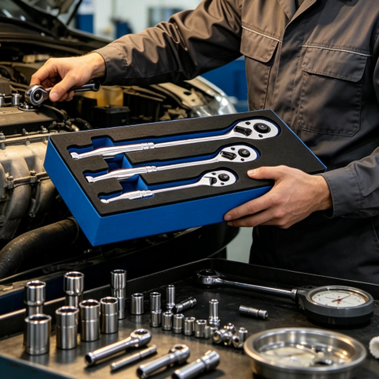 de trinquete Herramienta para reparación de automóviles reversible con