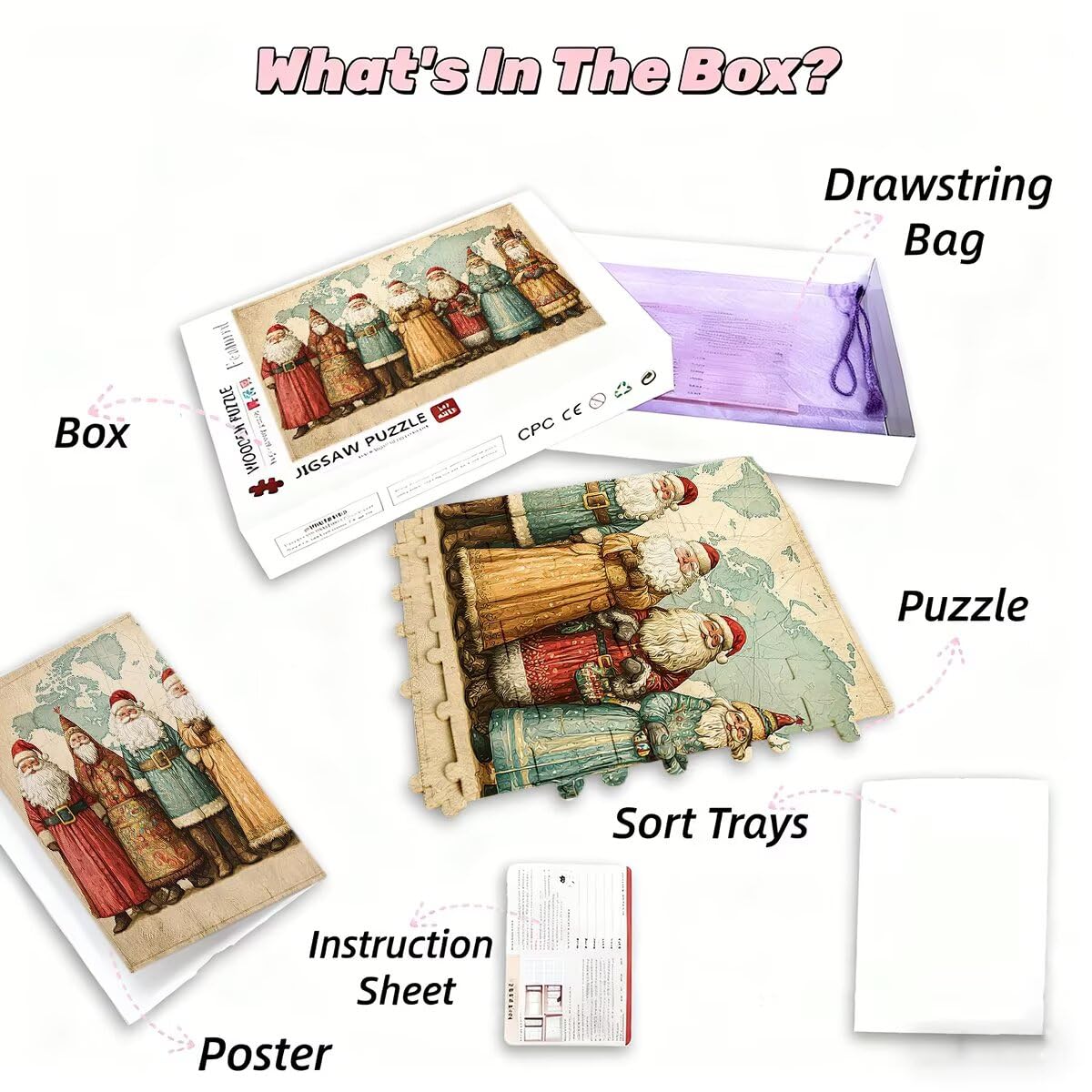 Puzzle 5000 sztuk Vintage Puzzle Boże Narodzenie Wymiary 156 x 105 cm Puzzle dla Dorosłych Kreatywna Rozrywka, Śmieszne Klasyczne Puzzle Zabawki Edukacyjne Oryginalne Prezenty Dla Kobiet E-55