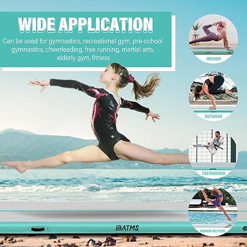 Miniatura 7 de IBATMS Colchoneta inflable de gimnasia de 48 pulgadas para uso doméstico, entrenamiento, animación, yoga, agua, con bomba de aire