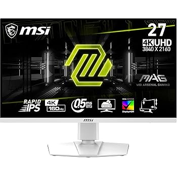 MSI MAG 274URFW 27 Inch UHD Gaming Monitor Rapid IPS Panel White