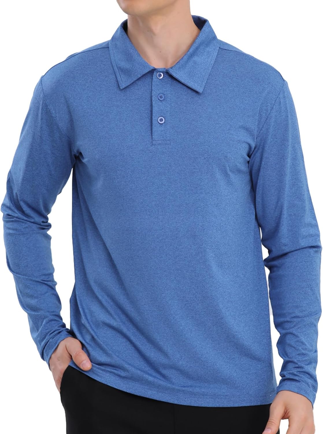 Men's Golf Polo Shirts,1 Pack/4 Pack Long Sleeve Quick Dry Athletic Casual Performance Collar Shirts for Men - Image 2