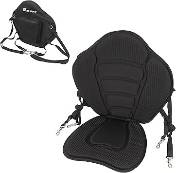 Kayak Seat Luxurious Padded Canoe SUP Seat Adjustable Boat Seat Comfortable Composite Quick Dry Fishing Seat Back Support for Universal Sit