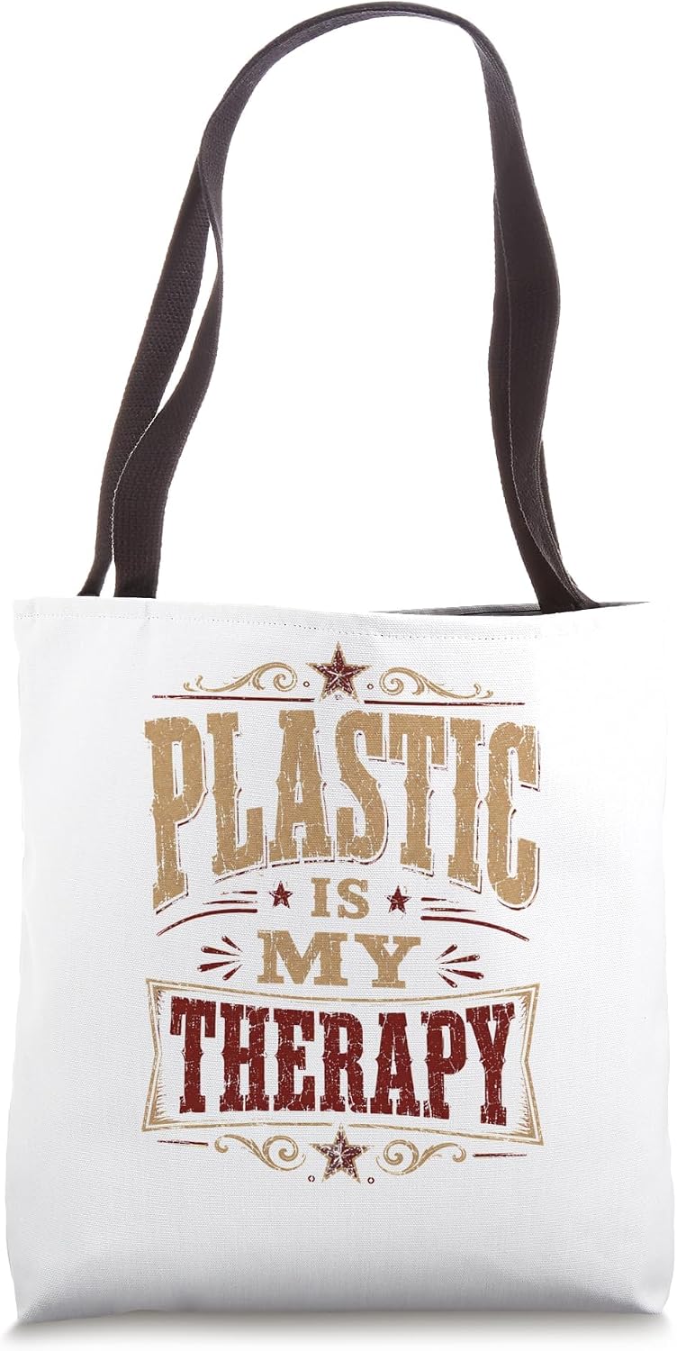 Plastic Is My Therapy Vintage Tote Bag
