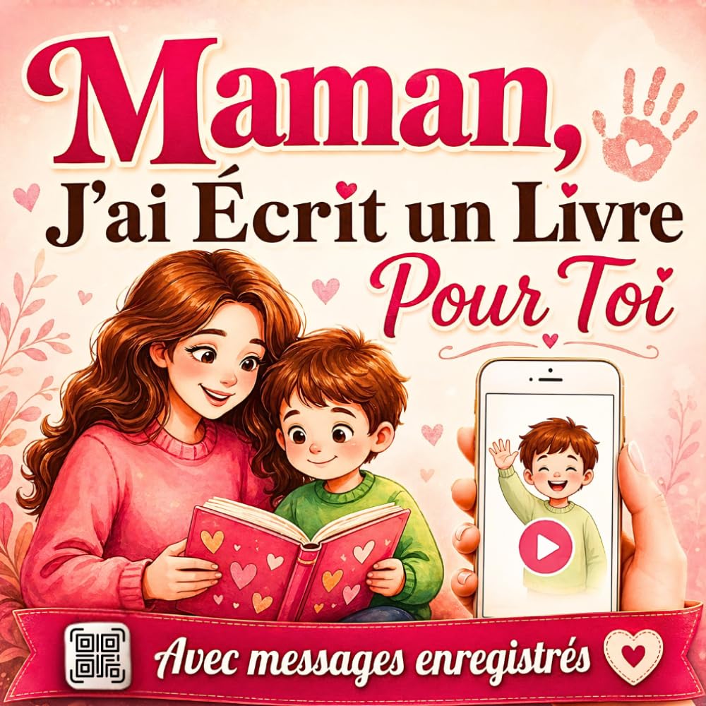 Maman, J'ai Écrit un Livre Pour Toi: Cadeau 3 en 1 interactif et personnalisé avec activités créatives pour enfants et messages enregistrés audio ou vidéo