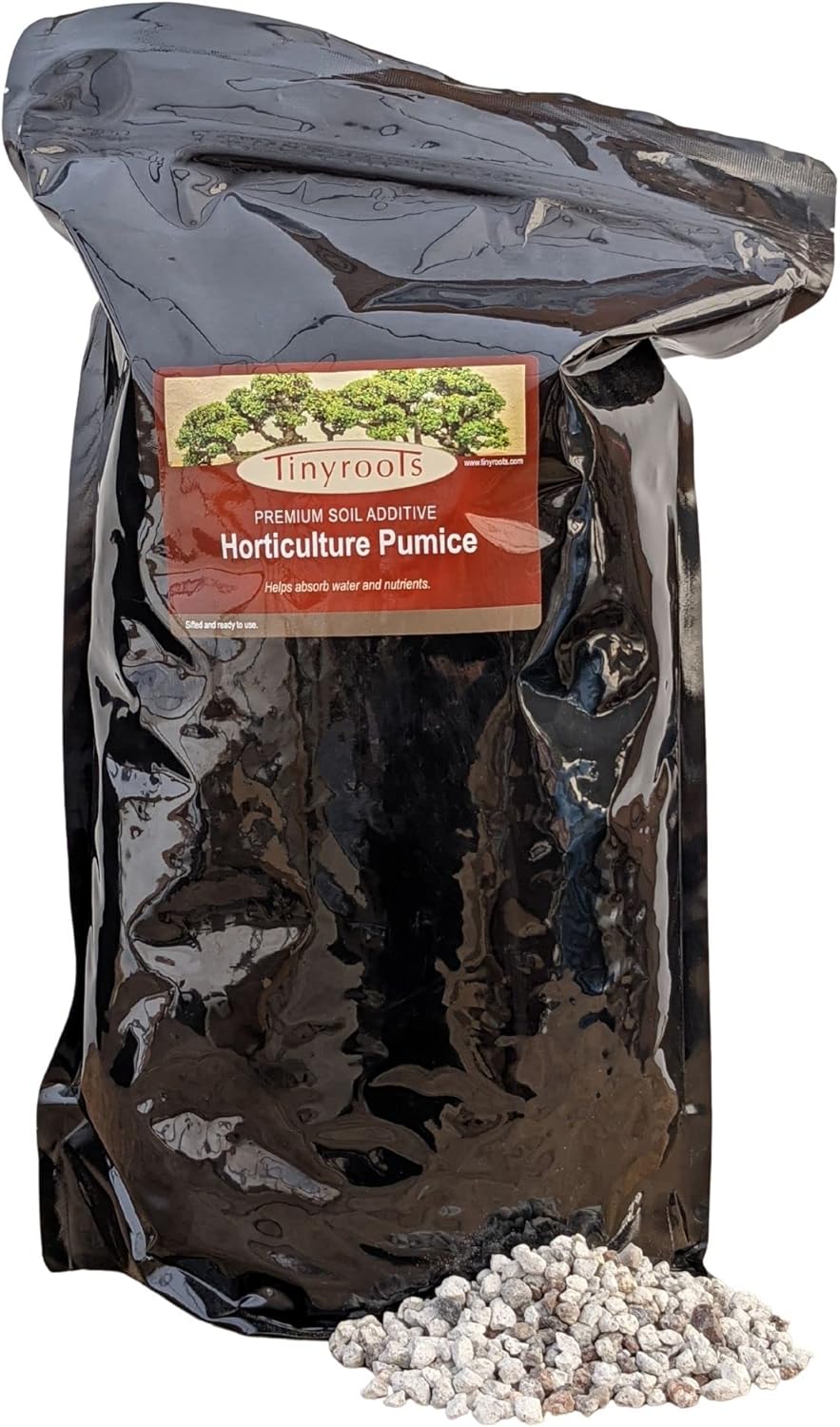 Tinyroots Horticultural Pumice Soil Additive - Succulents, Cactus, Bonsai & Other Plants - 100% Pure Volcanic Rocks + 1/4 inch Soil Additive, No Artificial Coloring, No Dyes, No Chemicals (2.5 Gallon)