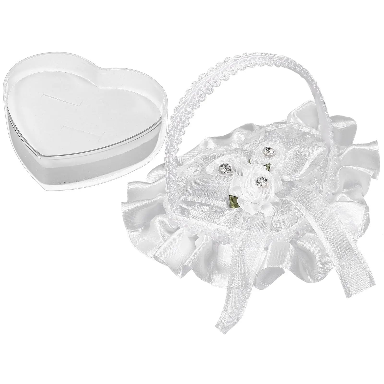 CGRSDSD Ring Bearer Pillow Brackets Lace Ring Pillow Ceremony Wedding Holder Pillows With Handle Gasket Rings Engagement