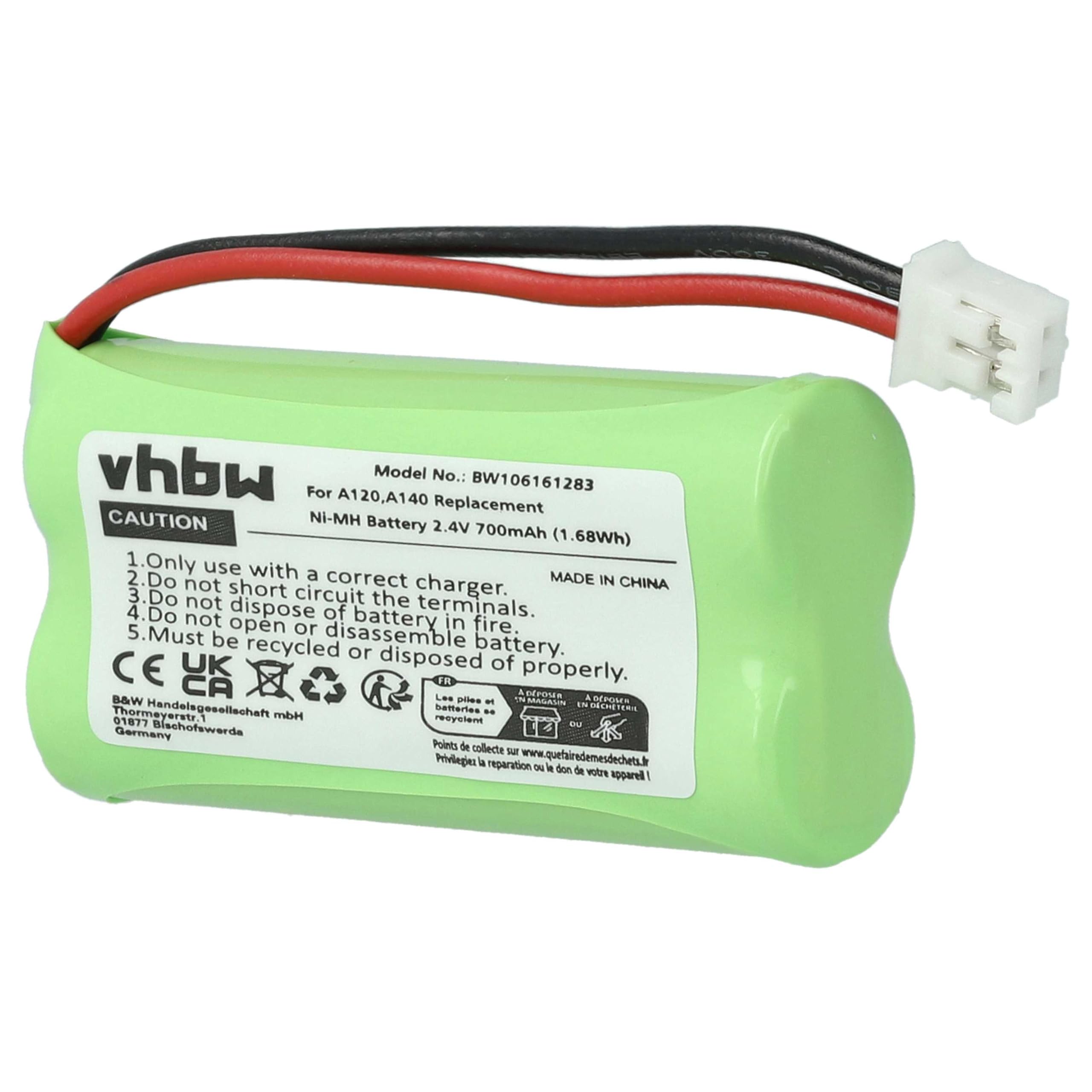 vhbw 3X Batteries (NiMH, 700mAh, 2.4V) téléphones Fixes Compatible avec Siemens Gigaset A260 Trio, A265, A345