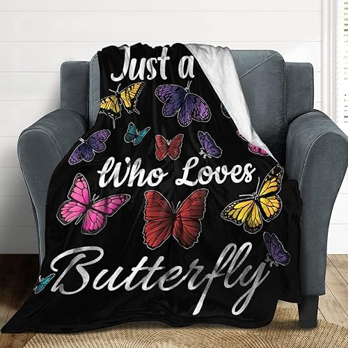 Miniatura 6 de Manta de mariposa para regalo, manta de franela polar de 40 x 50 pulgadas para niñas y niños, manta suave y cálida para sofá, cama, sofá de viaje