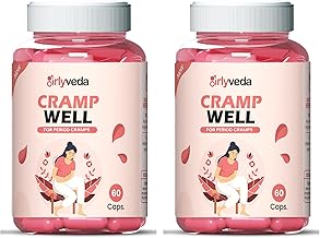 Period Pain Relief Capsules for Women – Ayurvedic Menstrual Cramp Support, Helps Reduce Cramps, Back Pain & Bloating | CrampWell by GirlyVeda | 120 Veg Capsules