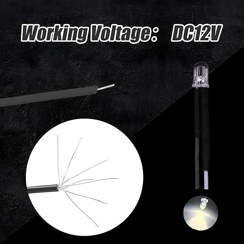 Vista 31 de 165 diodos emisores de luces LED precableadas de 12 V 0.197 in (11 colores x 15 piezas) kit surtido de lentes transparentes, blanco cálido, blanco