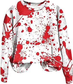 Halloween Sweatshirt Damen - Blutige Hände & Kürbis Design Für Gruselpartys