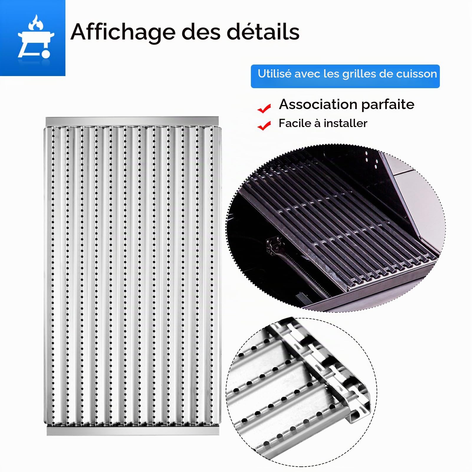 463242516 Pièces de rechange pour grille Charbroil Tru Infrarouge Grilles émetteurs 463355220 463367016 463242515 G474-0017-W2 G466-2400-W1 3 brûleurs Grilles infrarouges commerciales