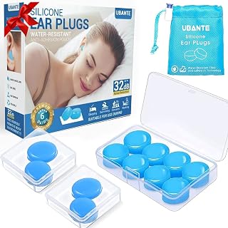Ear Plugs for Sleeping Swimming, 6 Pair Reusable Silicone Moldable Noise Cancelling Earplugs for Shooting Range, Swimmers, Snoring, Concerts, Airplanes, Travel, Work, Studying