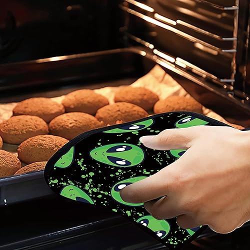 Miniatura 7 de Soportes para ollas verdes de alienígena, 2 unidades para cocina, almohadillas calientes resistentes al calor para cocinar a la parrilla, hornear