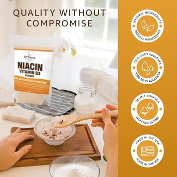 Niacin Vitamin B3 Powder (1 Lbs / 16oz) | Supports Energy, Healthy Skin & Circulation | Natural Nutrient for Supplements, Skincare, Serums & Wellness Formulations | 16 Ounces
