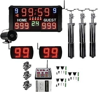 LED Indoor and Outdoor Scoreboard, 14 Digits Display, Multi Sports Electronic, for Basketball, Scoring Panel