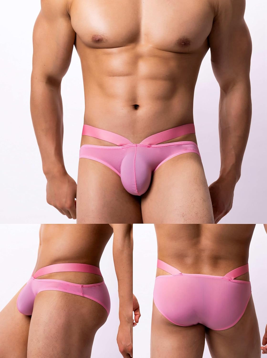 Men's Ice Silk Bikini Solid Briefs Classic Low Rise Underwear - Image 5