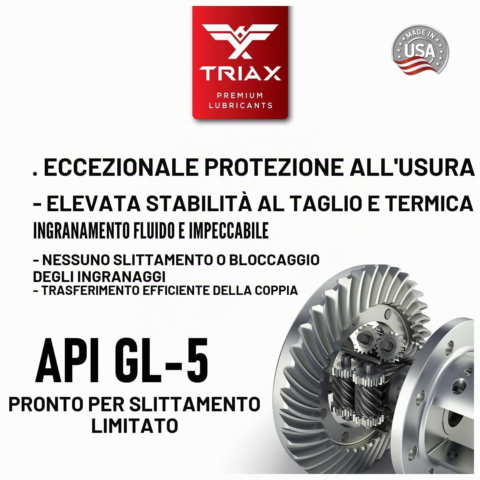 TRIAX DTF-2 Professional SAE 75W-85 GL-5 – Olio Cambio Sintetico per Assali, Differenziali, Trasmissioni e Ingranaggi Ipoidi a Slittamento Limitato, Riempimento a Vita 2x0,946 L (2x1 quart)